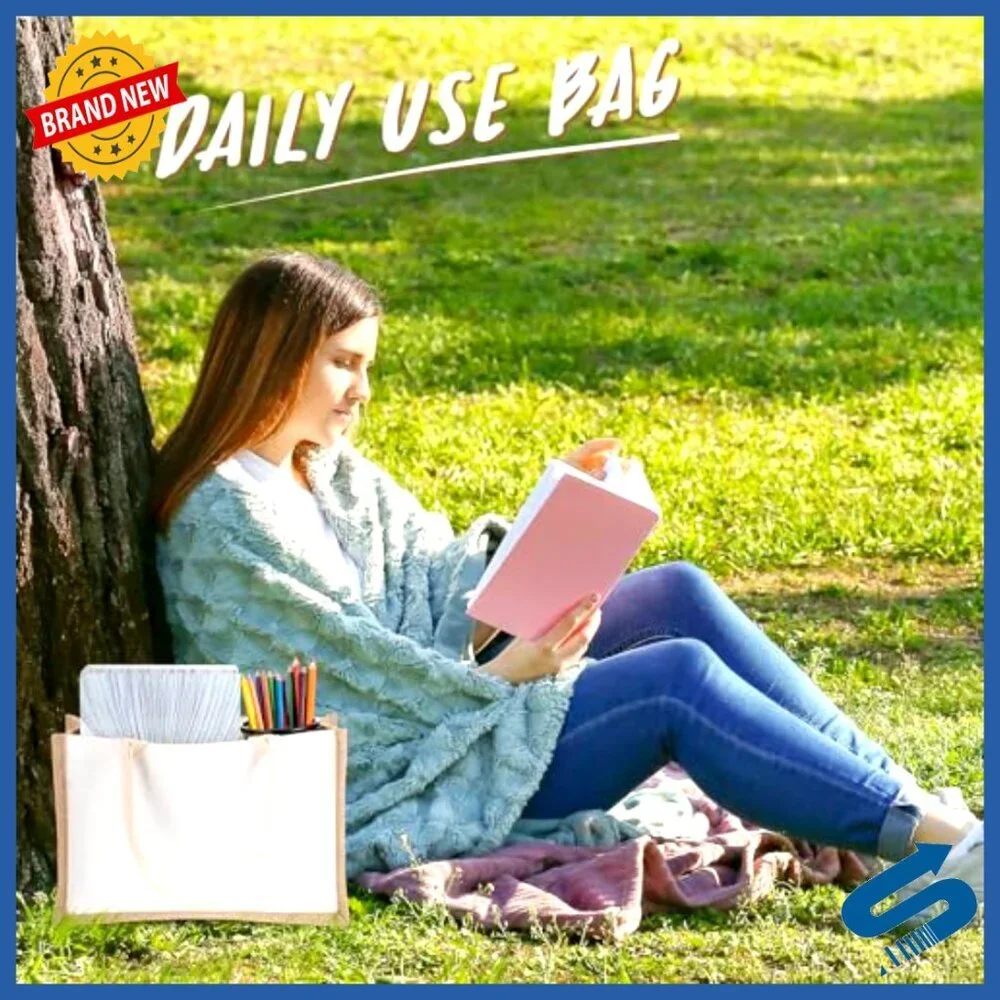 Reusable Jute Tote Bags Minimal Chic Eco-Friendly Grocery Shopping Beach DIY